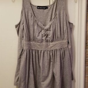 Cold Shoulder Long Sleeve Jersey Peasant Blouse with lace detail